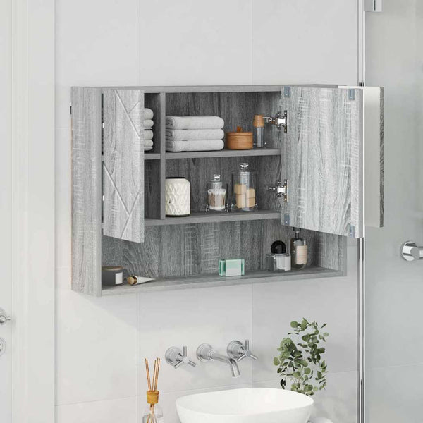 Peilikaappi ovella Harmaa Sonoma 80 x 17 x 55 cm Tekninen puu