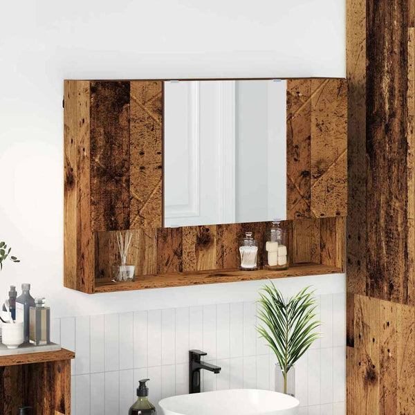 Peilikaappi ovella Vanha puu 80 x 17 x 55 cm Tekninen puu