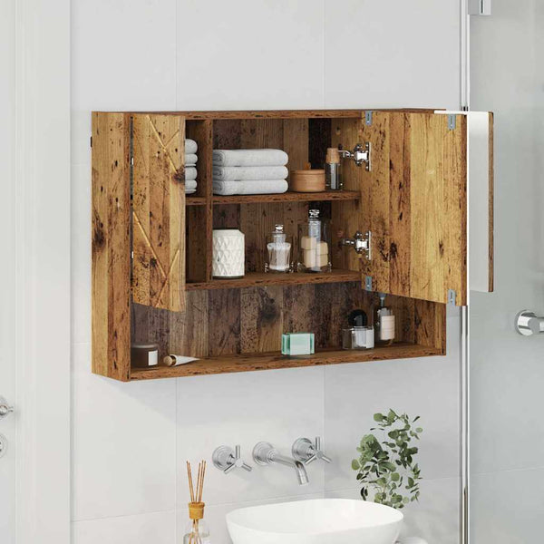 Peilikaappi ovella Vanha puu 80 x 17 x 55 cm Tekninen puu