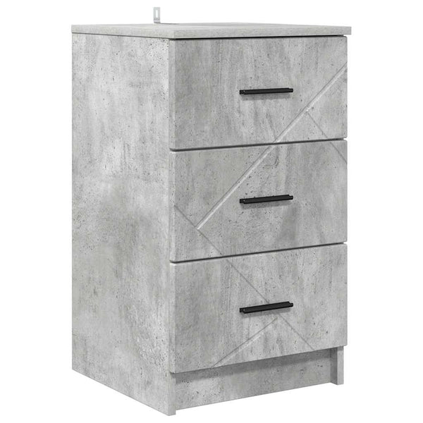 Yöpöytäkaappi Betoninharmaa 38 x 38 x 66 cm Tekninen puu