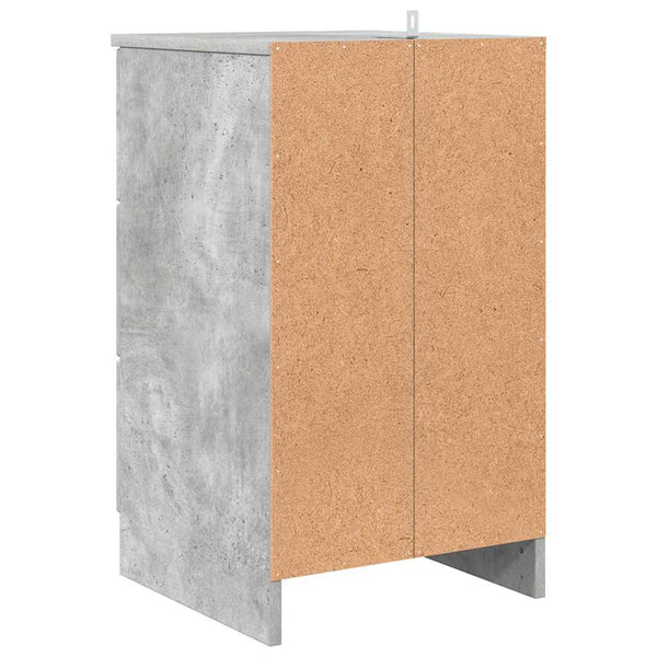 Yöpöytäkaappi Betoninharmaa 38 x 38 x 66 cm Tekninen puu