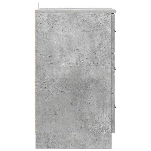 Yöpöytäkaappi Betoninharmaa 38 x 38 x 66 cm Tekninen puu
