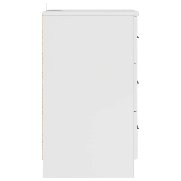 Yöpöytäkaappi Korkeakiilto valkoinen 38 x 38 x 66 cm