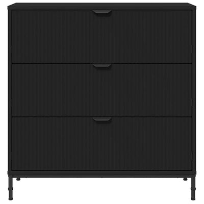 Musta sivupöytä laatikon kanssa Miler 79.5x33x82cm (puinen)