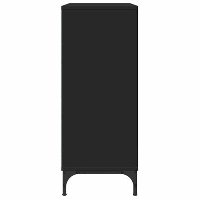 Musta sivupöytä laatikon kanssa Miler 79.5x33x82cm (puinen)