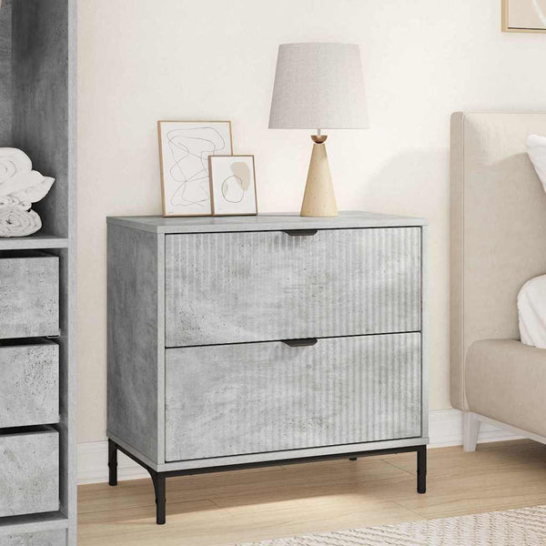 Yöpöytä Betoninharmaa 63.5 x 36 x 61 cm Tekninen puu