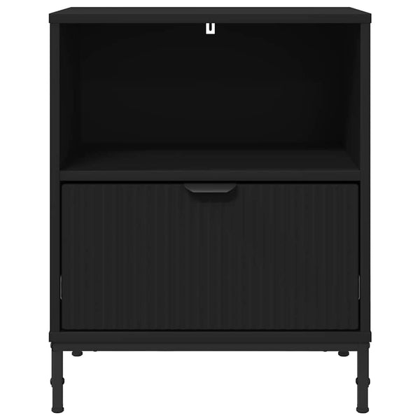 Yöpöydät 2 pcs Musta 49 x 36 x 61 cm Tekninen puu