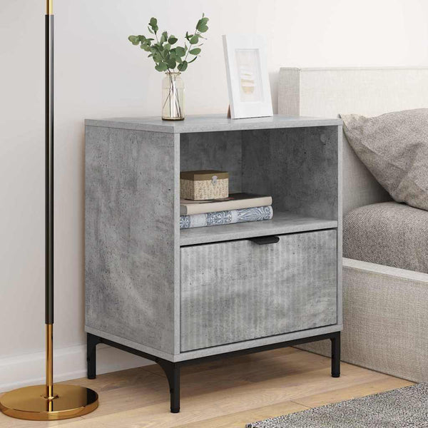 Yöpöydät 2 pcs Betoninharmaa 49 x 36 x 61 cm Tekninen puu