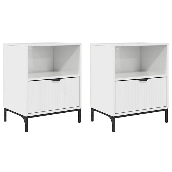 Yöpöydät 2 pcs Korkeakiilto valkoinen 49 x 36 x 61 cm