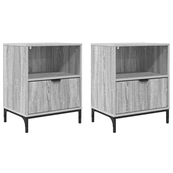 Yöpöydät 2 pcs Harmaa sonoma 49 x 36 x 61 cm Tekninen puu