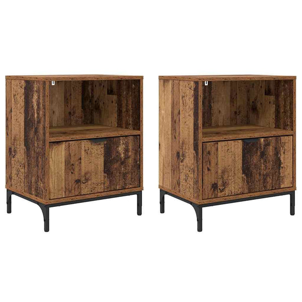 Yöpöydät 2 pcs Vanha puu 49 x 36 x 61 cm Tekninen puu