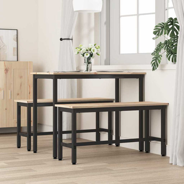 Ruokapenkki 100 x 32,5 x 49 cm 2 kpl Täyspuinen mänty