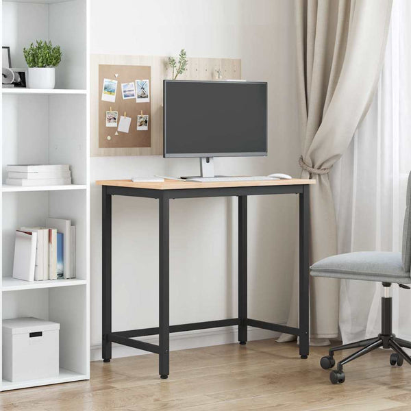 Pöytä Luonnollinen 80 x 50 x 77 cm Kehitetty puu ja teräs