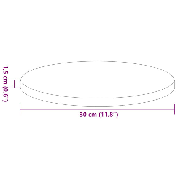 Pöytälevy Ø 30 x 1,5 cm Pyöreä Tekninen puu Harmaa Sonoma