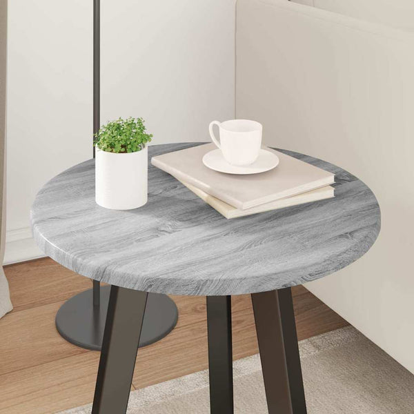 Pöytälevy Ø 40 x 1,5 cm Pyöreä Tekninen puu Harmaa Sonoma
