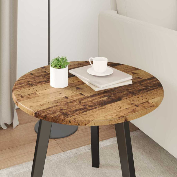 Pöytälevy Ø 50 x 1,5 cm Pyöreä Tekninen puu Vanha puu