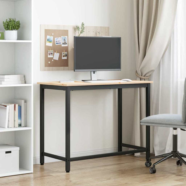 Pöytä Luonnollinen 100 x 50 x 77 cm Kehitetty puu ja teräs