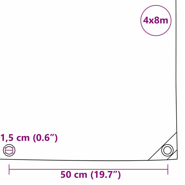 Pressu 650g / m² Ruskea 4 x 8 m Kangas PVC-pinnoitteella