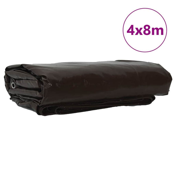 Pressu 650g / m² Ruskea 4 x 8 m Kangas PVC-pinnoitteella