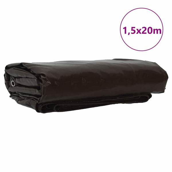 Pressu 650g / m² Ruskea 1,5 x 20 m Kangas PVC-pinnoitteella