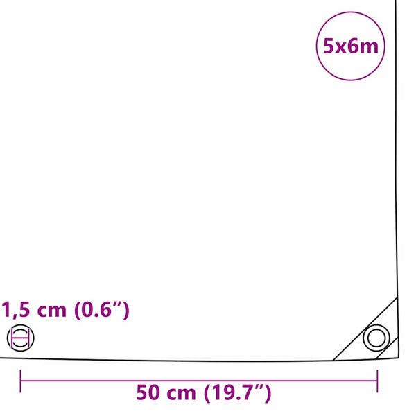 Pressu 650g / m² Ruskea 5 x 6 m Kangas PVC-pinnoitteella