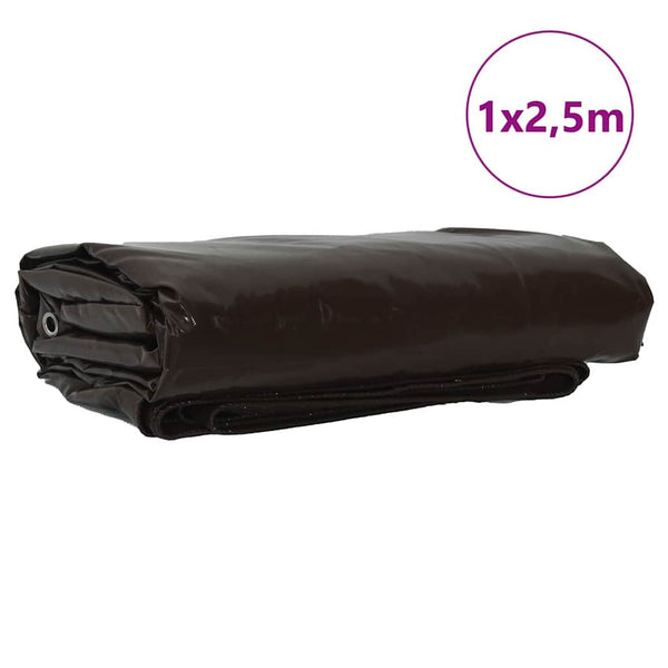 Pressu 650g / m² Ruskea 1 x 2,5 m Kangas PVC-pinnoitteella