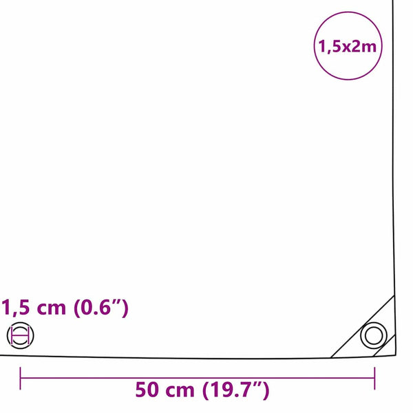Pressu 650g / m² Ruskea 1,5 x 2 m Kangas PVC-pinnoitteella