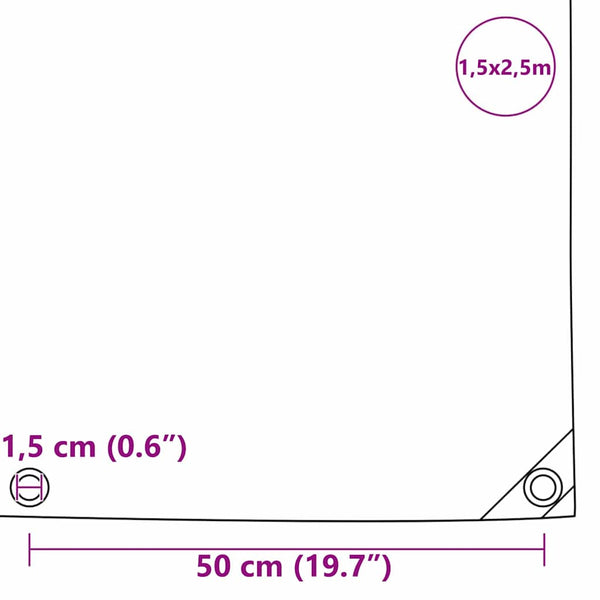 Pressu 650g / m² Ruskea 1,5 x 2,5 m Kangas PVC-pinnoitteella