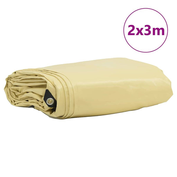 Pressu 650g / m² Beige 2 x 3 m Kangas PVC-pinnoitteella