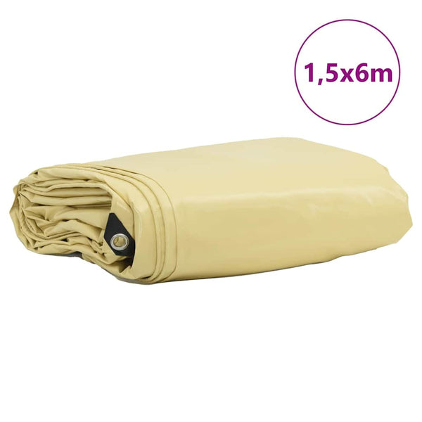 Pressu 650g / m² Beige 1,5 x 6 m Kangas PVC-pinnoitteella