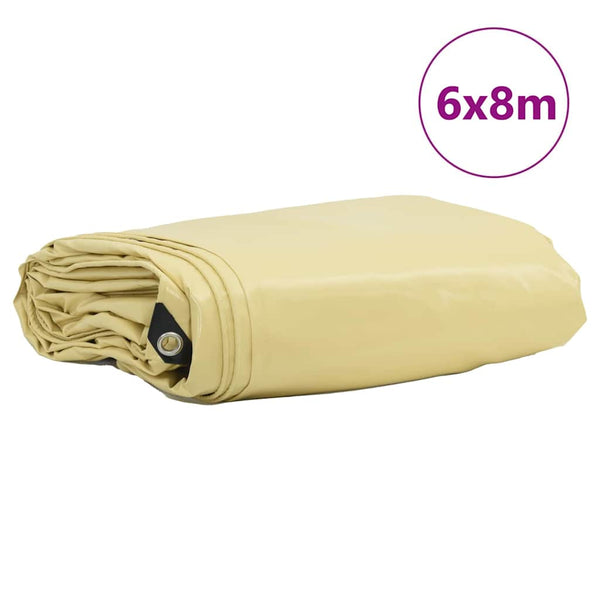 Pressu 650g / m² Beige 6 x 8 m Kangas PVC-pinnoitteella