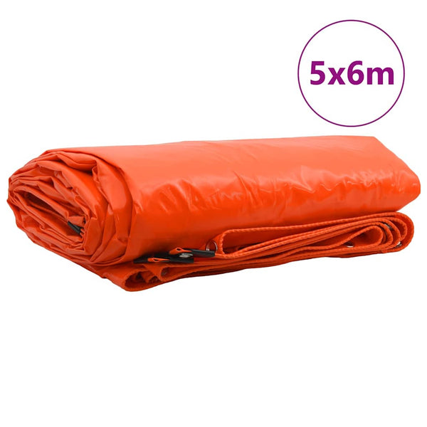Pressu 650g / m² Oranssi 5 x 6 m Kangas PVC-pinnoitteella