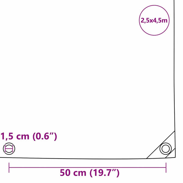 Pressu 650g / m² Oranssi 2,5 x 4,5 m Kangas PVC-pinnoitteella