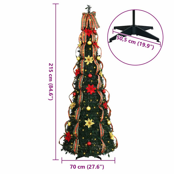 Tekojoulukuusi jalustalla Vihreä 215 cm Polyvinyylikloridi