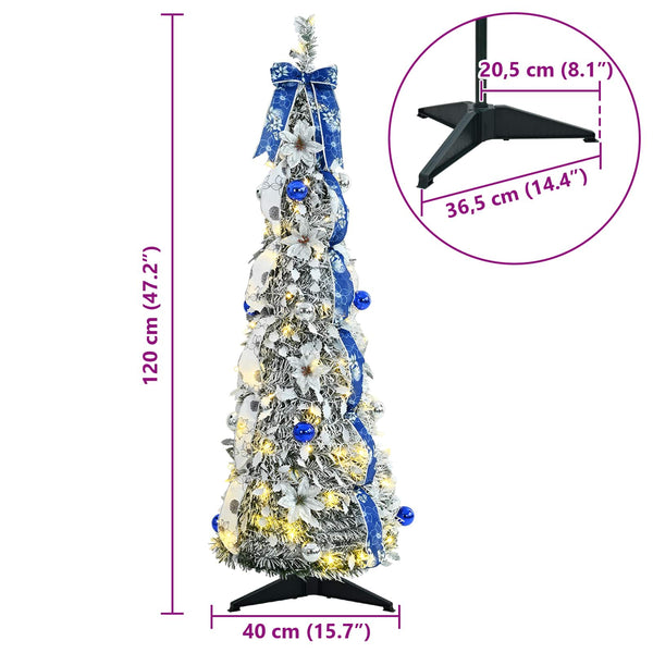 Tekojoulukuusi valkoinen 120 cm Polyvinyylikloridi