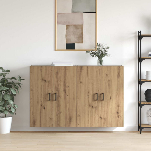 Seinälle Kiinnitettävä Kaappi 2 kpl Artisan tammi Tekninen puu