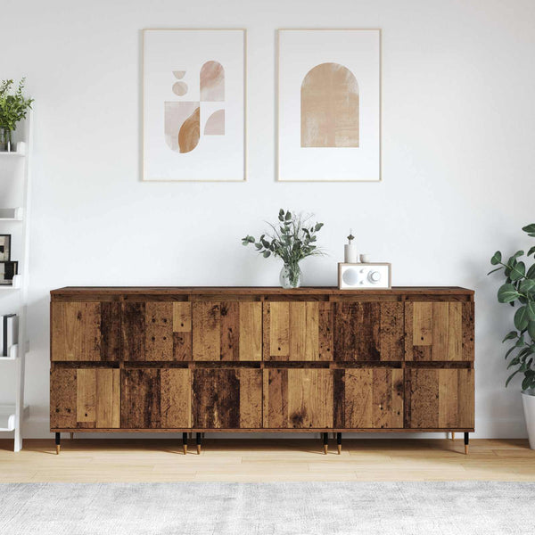 Säilytyskaappi 3 kpl Vanha puu 60 x 35 x 70 cm