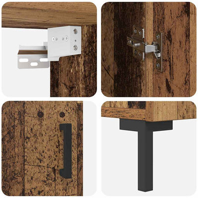 Korkea kaappi Vanha puu 69,5 x 34 x 180 cm Tekninen puu