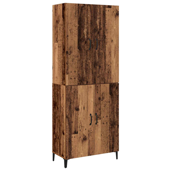 Korkea kaappi 2 kpl Vanha puu 69,5 x 34 x 180 cm Tekninen puu