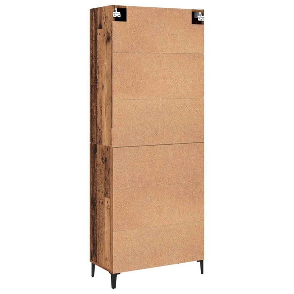 Korkea kaappi 2 kpl Vanha puu 69,5 x 34 x 180 cm Tekninen puu