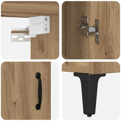 Korkea kaappi artesaani tammi 69.5 x 34 x 180 cm Tekninen puu