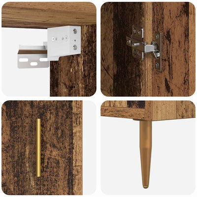 Korkea kaappi Vanha puu 69,5 x 34 x 180 cm Tekninen puu