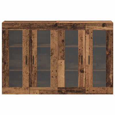 seinälle asennettavat kaapit 2 pcs Vanha puu 69,5 x 34 x 90 cm