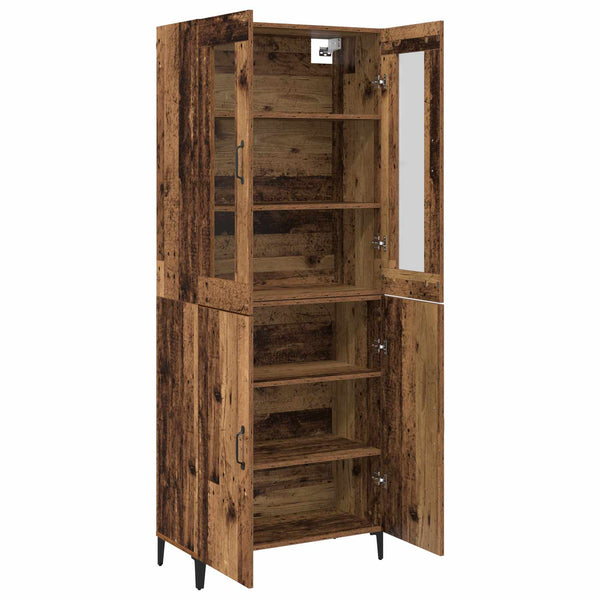 Korkea kaappi 2 kpl Vanha puu 69,5 x 34 x 180 cm Tekninen puu