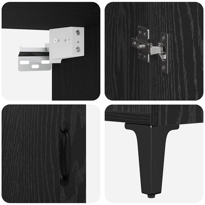 Korkea kaappi 2 pcs Musta tammi 69.5 x 34 x 180 cm Tekninen puu