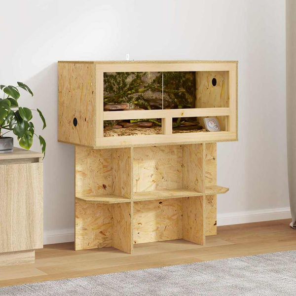 Terraarion Perusta hyllyllä Ruskea 80 x 40 x 50 cm OSB