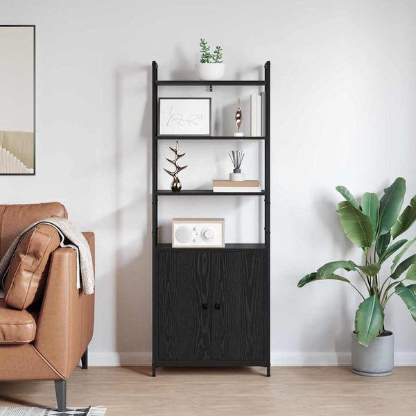 Kirjahylly 6 tasoa 60 x 24 x 161 cm Tekninen puu Musta tammi.