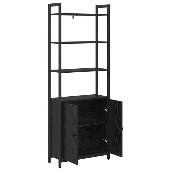 Kirjahylly 6 tasoa 60 x 24 x 161 cm Tekninen puu Musta tammi.