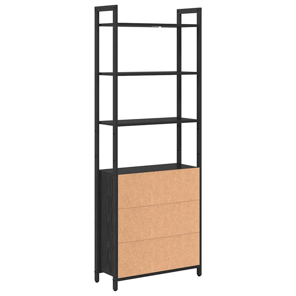 Kirjahylly 6 tasoa 60 x 24 x 161 cm Tekninen puu Musta tammi.