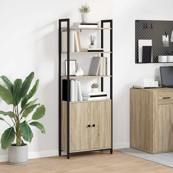 Kirjahylly 6 tasoa 60 x 24 x 161 cm Tekninen puu Sonoman tammi
